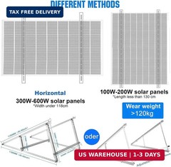 Solar Panel Mounting Brackets, 2 Sets 46 inch with Beam Reinforcement Support an