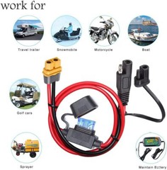 SAE to XT60 Connector Cable – 2FT with 15A Fuse for Solar Generators