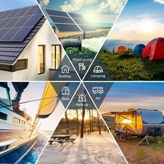 Solar Panel Starter Kit with 2 Pcs 100W Solar Panel and 30A PWM Charge Contro…