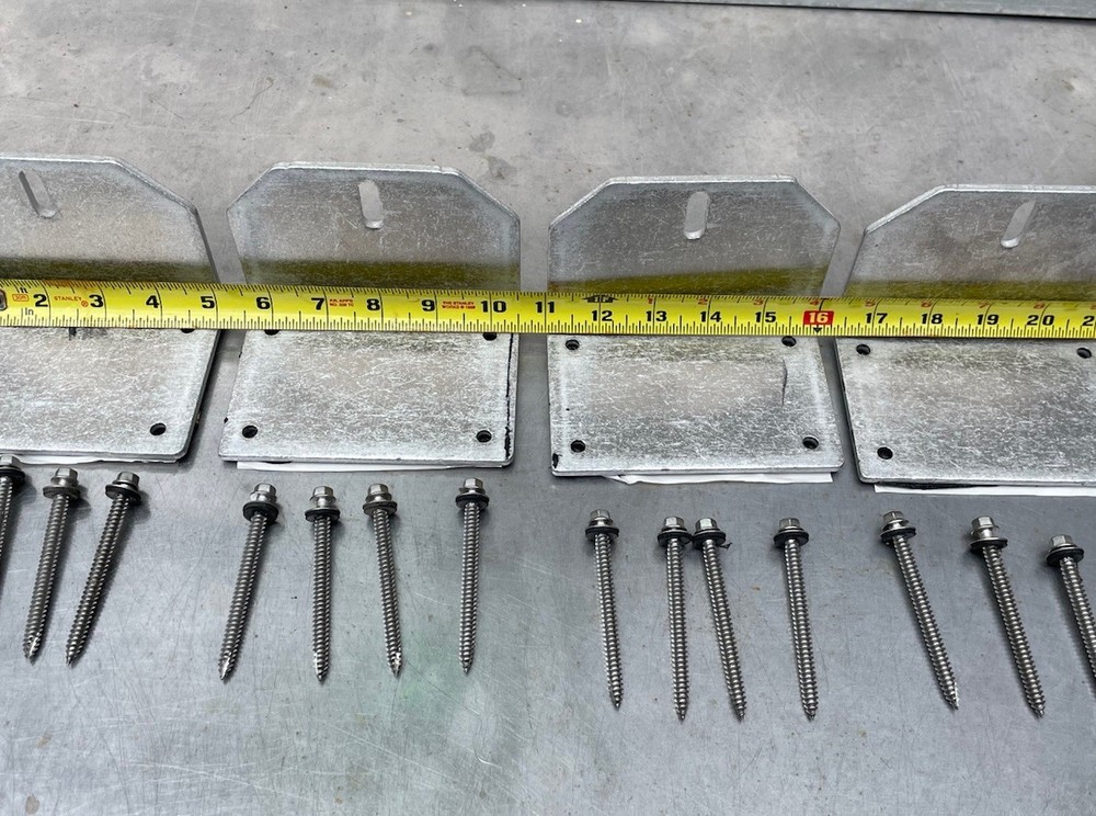 ALUMINUM SOLAR PANEL ROOF BRACKETS 5×3 1/2 AND BOLTS 4pc PACK