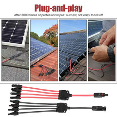 2/4PCS Solar Connectors Waterproof YShaped 5 Way Adapter Solar Cable Parallel Ad