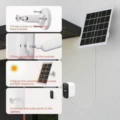 8W Solar Panel Charger for Outdoor Cameras, with Micro USB/USB-C and DC (35 x…