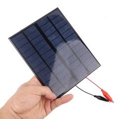 12V Small Solar Panel 2Pcs, 3.6W 300mA Wire Clip Solar Cell Charger