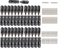 25Pairs / 50PCS Solar Connectors – Male & Female IP67 Waterproof Connector (25 P