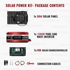 Grennova 1500W All-in-One Solar System Real Pure Sine 12V To110V/220V Power Inve