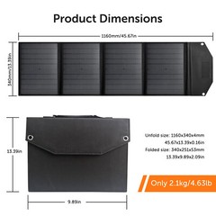 40W Folding Solar Charging Panel-Charge Smartphones/Tablets/Other Devices