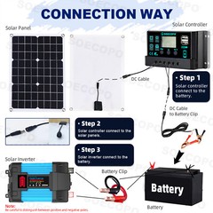 6000W Solar System DC12V to 110V/220V Off-Grid Inverter System 100A ControllerXz