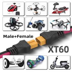 12AWG 6.6FT XT60 Extension Cable Injection Molded XT60 Adapter Wire for Porta…