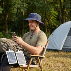 USB Solar Panel Power Bank for Outdoor Camping Hiking Phone Charger