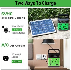 Sistema De Generador Solares Electrico Portatil USB Rechargeable Con Panel Solar