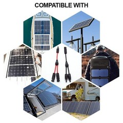 Y Branch Solar Panel Connector Cable 30A 1 to2 Parallel Adapter Waterproof US