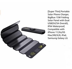 Big blue Solar Pack 15 Watt Folding Solar Panel Duel USB For Smart Devices New