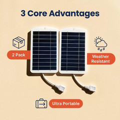USB Solar Panel Power Bank for Outdoor Camping Hiking Phone Charger