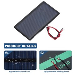 5pcs Mini 5V 0.3W 60mA Solar Panels for with 2 Cables 68x37mm