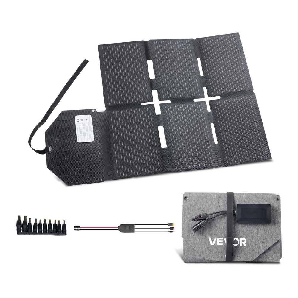 VEVOR 60W Foldable Solar Panel Charger Portable Monocrystalline Solar Panel