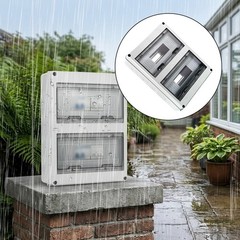 Waterproof Distribution Box 12 to 24 Circuits Flame Retardant PC Panel ABS