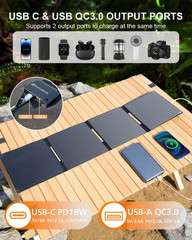 ELECAETNA 30W Solar Panel, HPBC Solar Cells with 25.4% Conversion, USB C & USB Q