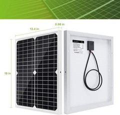 High-Efficiency 20W Solar Charger Kit with Battery Clips for Off-Grid Adventures