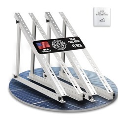 Adjustable Solar Panel Mount Brackets with Foldable Tilt Legs, 2 Sets for 180-50