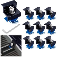 10pcs Solar Panel End Clamp 30mm/35mm – Aluminum Unistrut Mounting Kit Black
