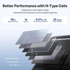 Renogy 200W 2-Pack ShadowFlux N-Type Solar Panels 400 Watt 25% High-Efficiency