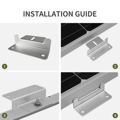 HQST Solar Panel Mounting Brackets with Z Bracket, 1 sets of mount brackets