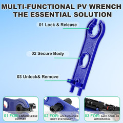 35PCS Solar Crimper Tool Kit, Solar Panel Cable MC4 Connectors 14-10AWG, 30 Pair