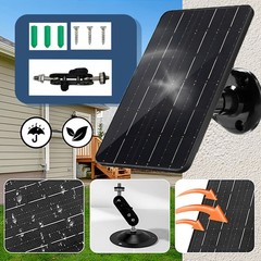 30W 5V Solar Panel Solar Cell Charger for Security Camera USB Type C Waterproof