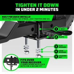 Rhino USA Hitch Tightener Anti Rattle Clamp for 2in Hitches Heavy Duty Steel