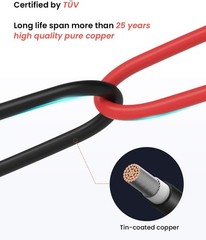 12AWG Solar Extension Cable 10FT Female Male Connectors Weatherproof Kit