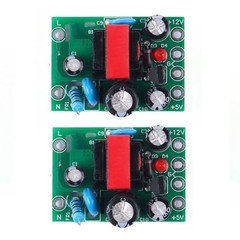 2PCS AC DC Isolated Power Supply 110V 220V Input 12V 0.5A and 5V 100mA Module