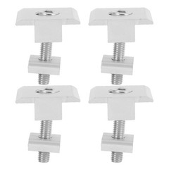 4Pcs Aluminum Mid Clamps for Solar Panel Mounting Durable Silver Metal Kit