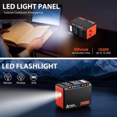 Emergency-Ready 88.8Wh Battery Generator with 8 Outputs & Built-in Flashlight