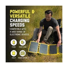 SunJack 40W Folding Portable Solar Panel Charger with Kickstands, IP67 Waterp…