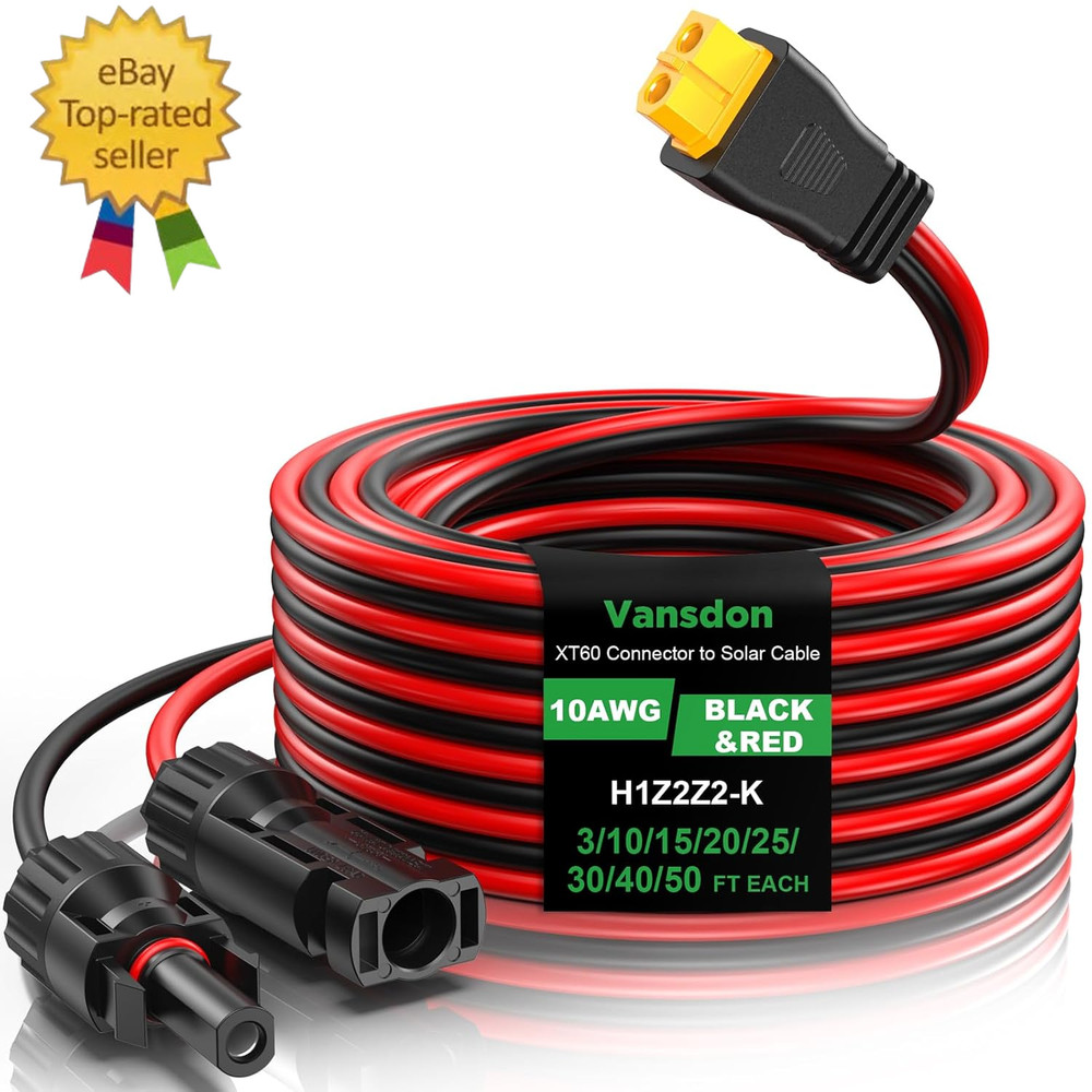 10AWG XT60 Solar Cable- Solar to XT60 Cable 3FT XT60 Charging Adapter for RV Pow
