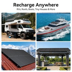 RVPOZWER 200W Solar Panel 12V Monocrystalline High Efficiency RV Marine Boat