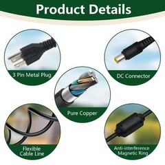 for Jackery 1000 880 Charger, 24V 180W Power Supply Adapter Compatible with J…