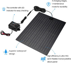 Solar Battery Charger Maintainer, 20W Solar Panel Kit for Dump Trailer Built-In