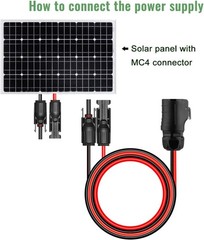 10AWG 2 Pin Power Industrial Circular Connector to Solar Cable Adapter for Solar