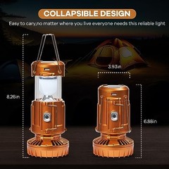 5-in-1 Solar Light and Fan (Gold) – Rechargeable Lantern with Classic – Gold