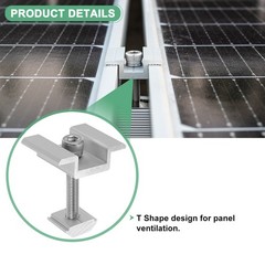 20pcs Solar Panel Mount Mid Clamps 45mm Aluminum for RVs White