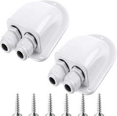 2 Pack Solar Cable Entry Gland, Weather Resistant Solar Gland, Dual Cable Entry