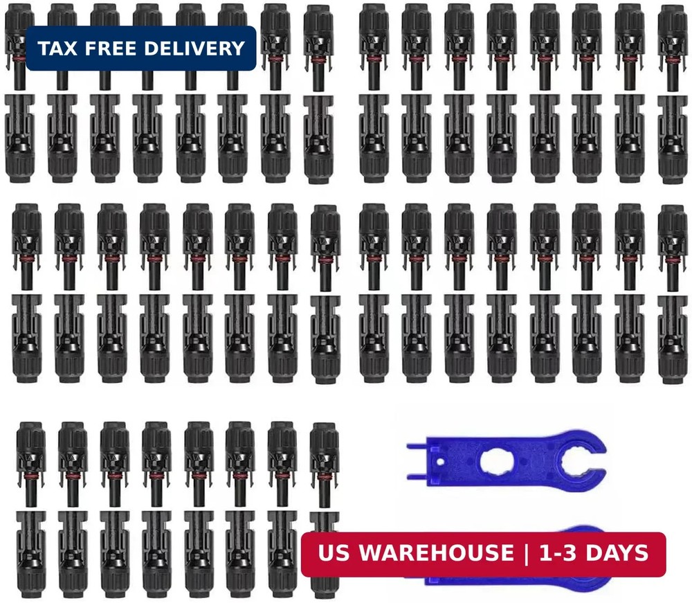 100PCS Solar Panel Connector IP67 Waterproof Connector Male/Female 50Pairs with