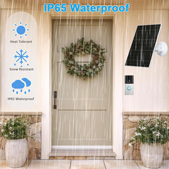 FUTURENZEN 7W Solar Panel Kit with 2600Mah Battery for Ring Video Doorbell 2/3/3