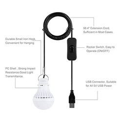 2 Pack USB Light, USB LED Camping Lantern with USB Splitter Y-Cable, 8ft