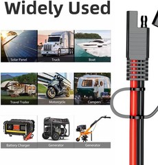 Heavy-Duty 20FT SAE to SAE Extension Cable – 12AWG Power Connector for Vehicles