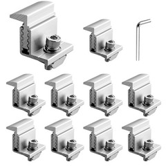 Anbte 10pcs Solar Panel Mounting Brackets 30-50mm Adjustable Silver