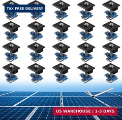 Anbte 20pcs Solar Panels Mid Clamps for Unistrut, Aluminium 30mm/35mm Solar Pane