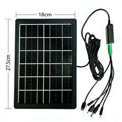 10W 6V Outdoor Portable Solar Panel Charger Waterproof 9.8Ft Cord 2-In-1 Micro U