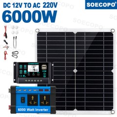 6000W 110V 100A Solar Panel Kit Complete Solar Power Generator Home Grid Syste